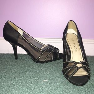 Black sparkle Caparros Heels